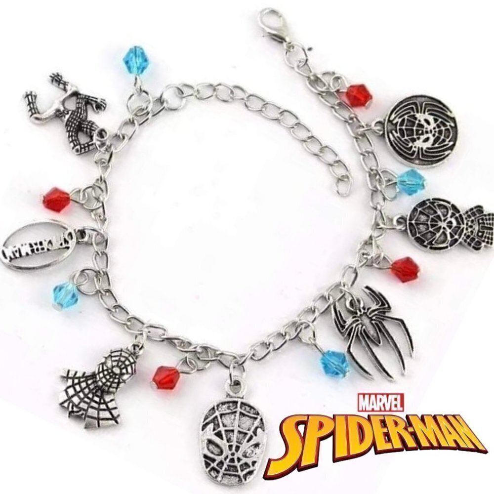 Marvel Spider-Man Charm Bracelet Silver Tone Zinc Alloy